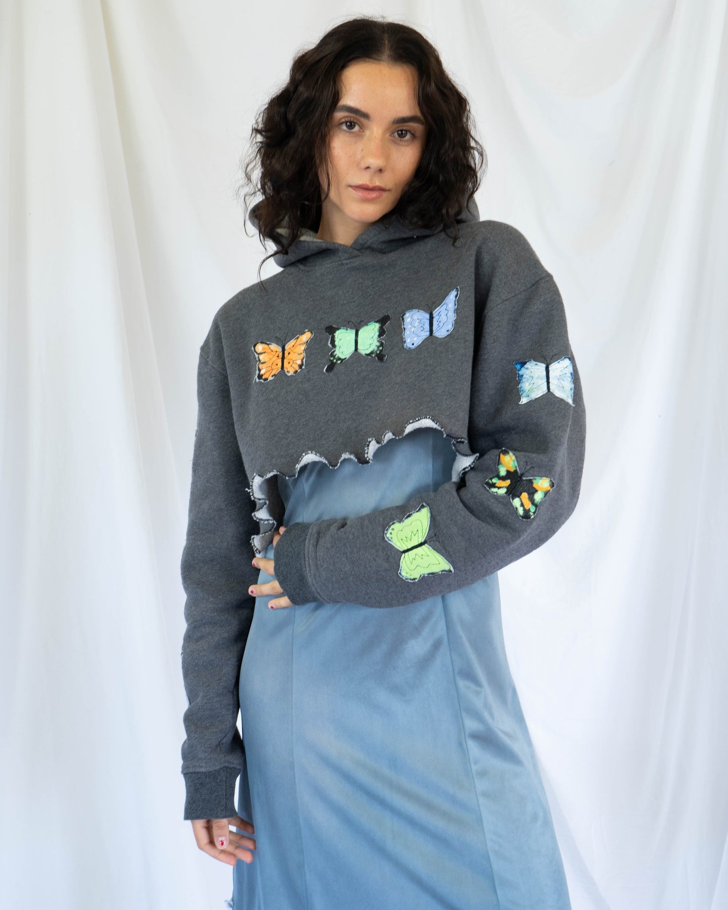 Cropped Butterfly Hoodie