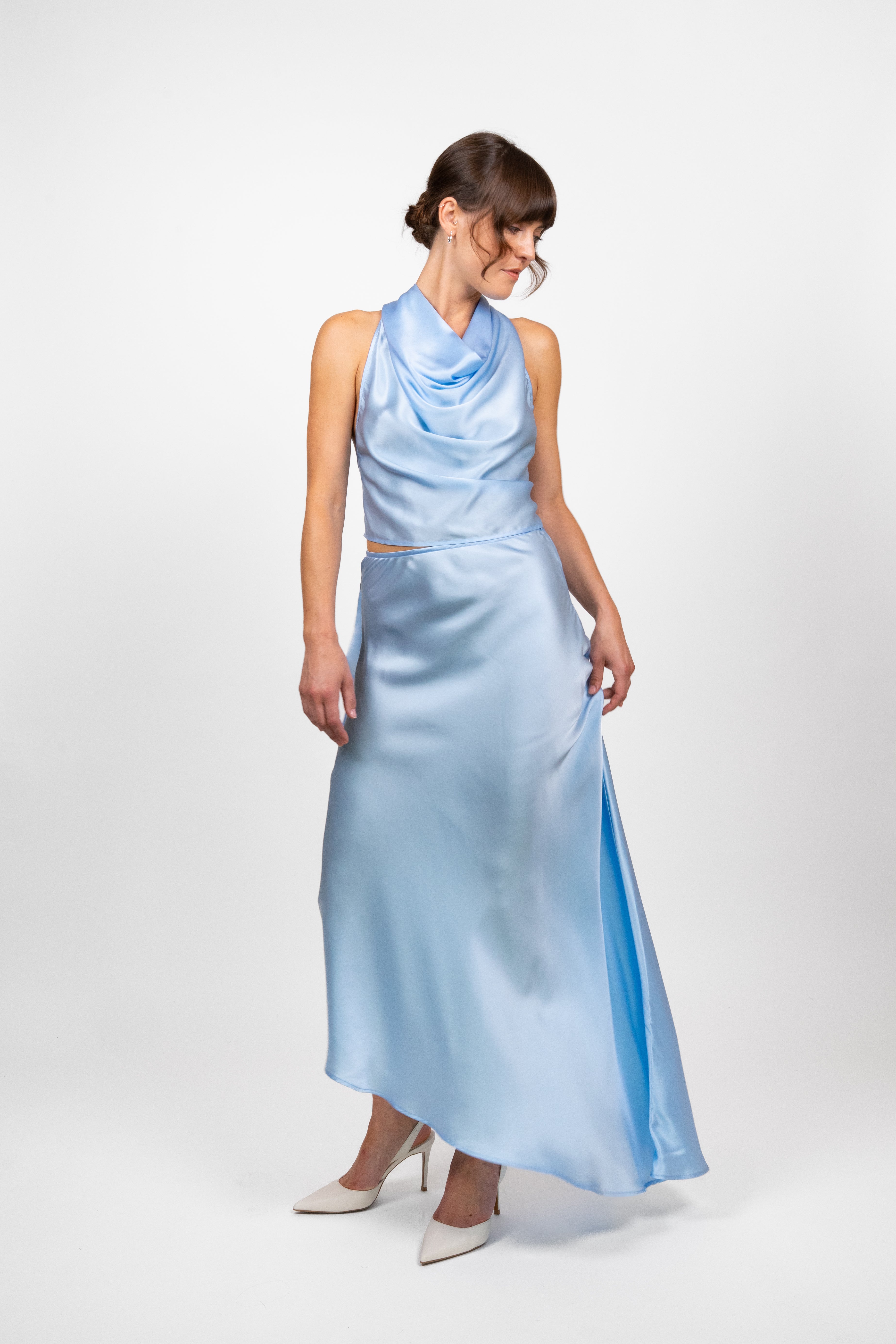 Silk Skirt - Sky