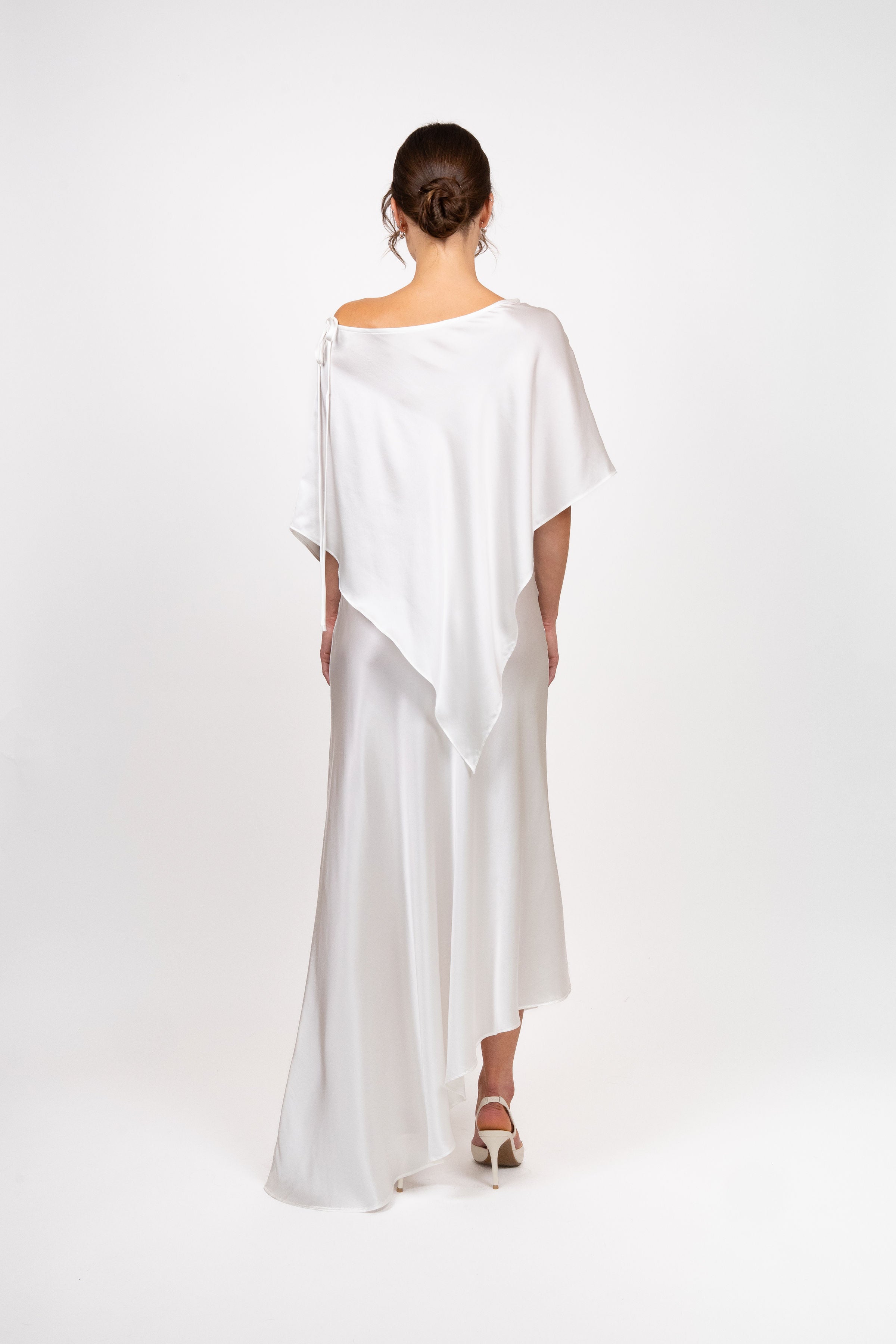 Silk Poncho - Pearl